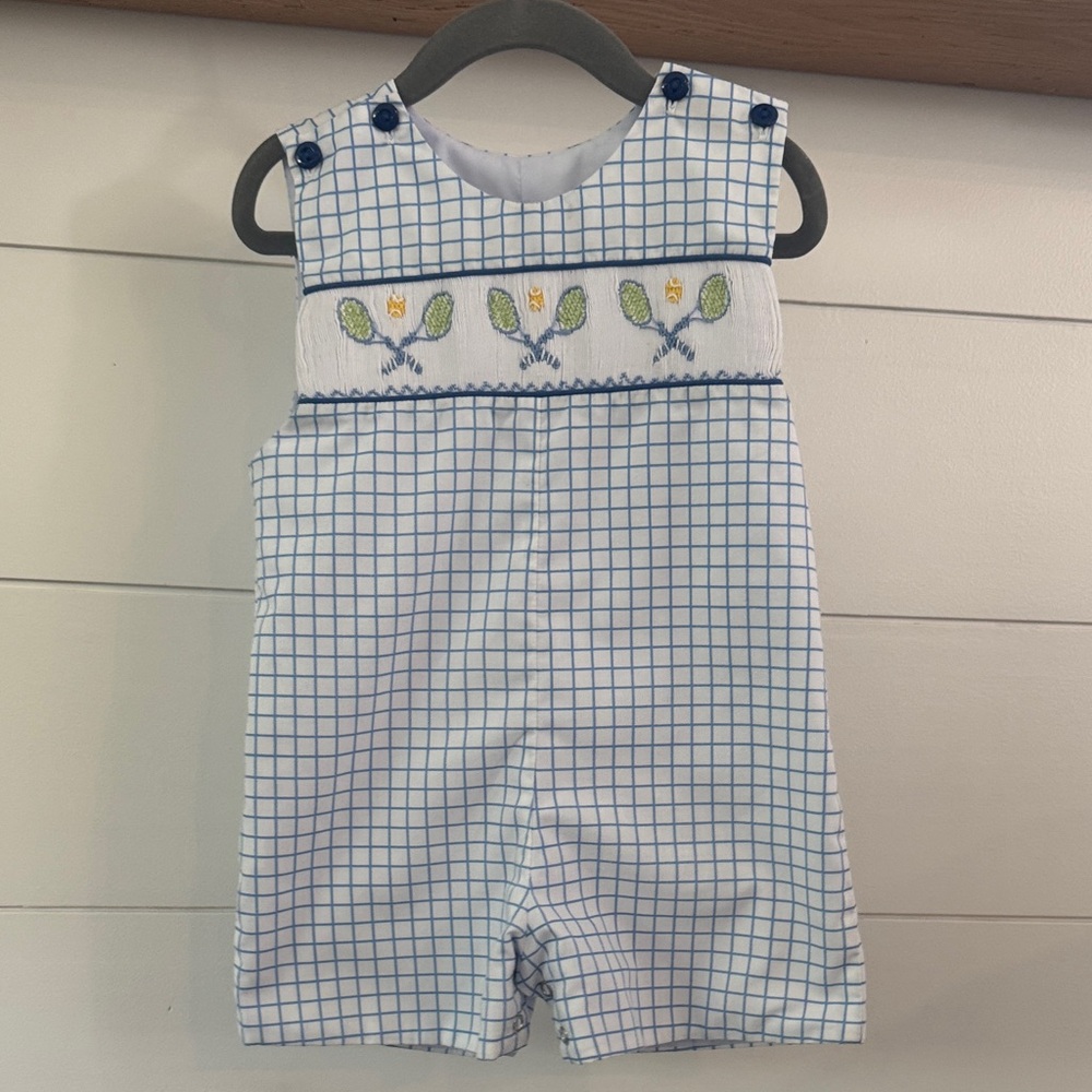 Blue and White Checkered Tennis JonJon size 24M